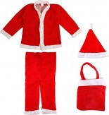 Ote Christmas Santa Claus Fancy Dress Costume For Xmas Party For Boy Girl Kids Child (2-3 Years) - Multi Color